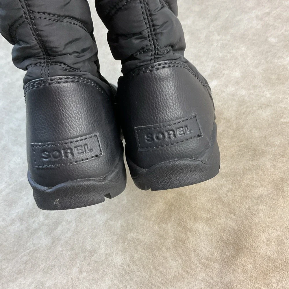 Sorel Whitney Waterproof Puff Winter Snow Boots Youth 3‎ Black Insulated Cold